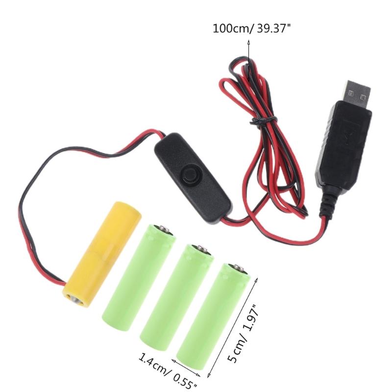 Универсальный éliminateur de piles 6V LR6 AA Заменяет 4 шт. батареек AA 1,5 В для светодиодной подсветки, электронной игрушки с переключателем, питание от USB