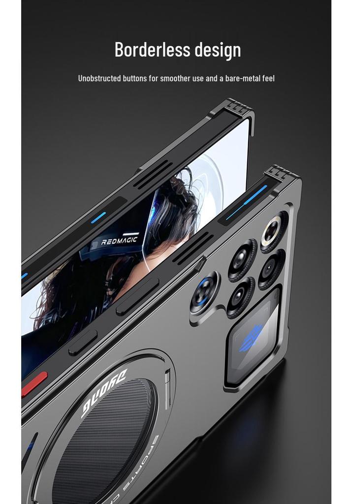 Металлический чехол-накладка RedMagic 11s Pro+ для телефона: Прочный, Ударопрочный, с вращающейся подставкой в виде спортивной машины