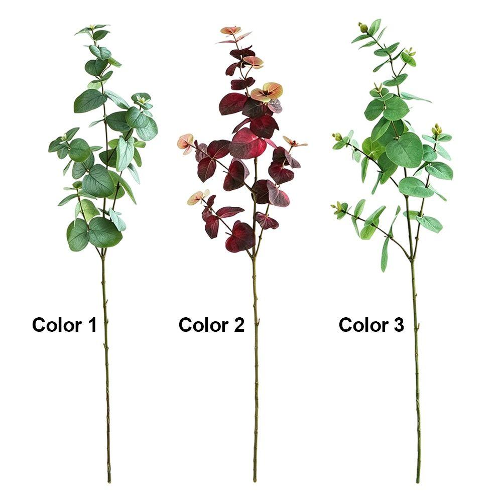 1Pcs Green Fake Leaf Branch 75cm Decorative Fake Plants Artificial Eucalyptus Leaf for Party Decor