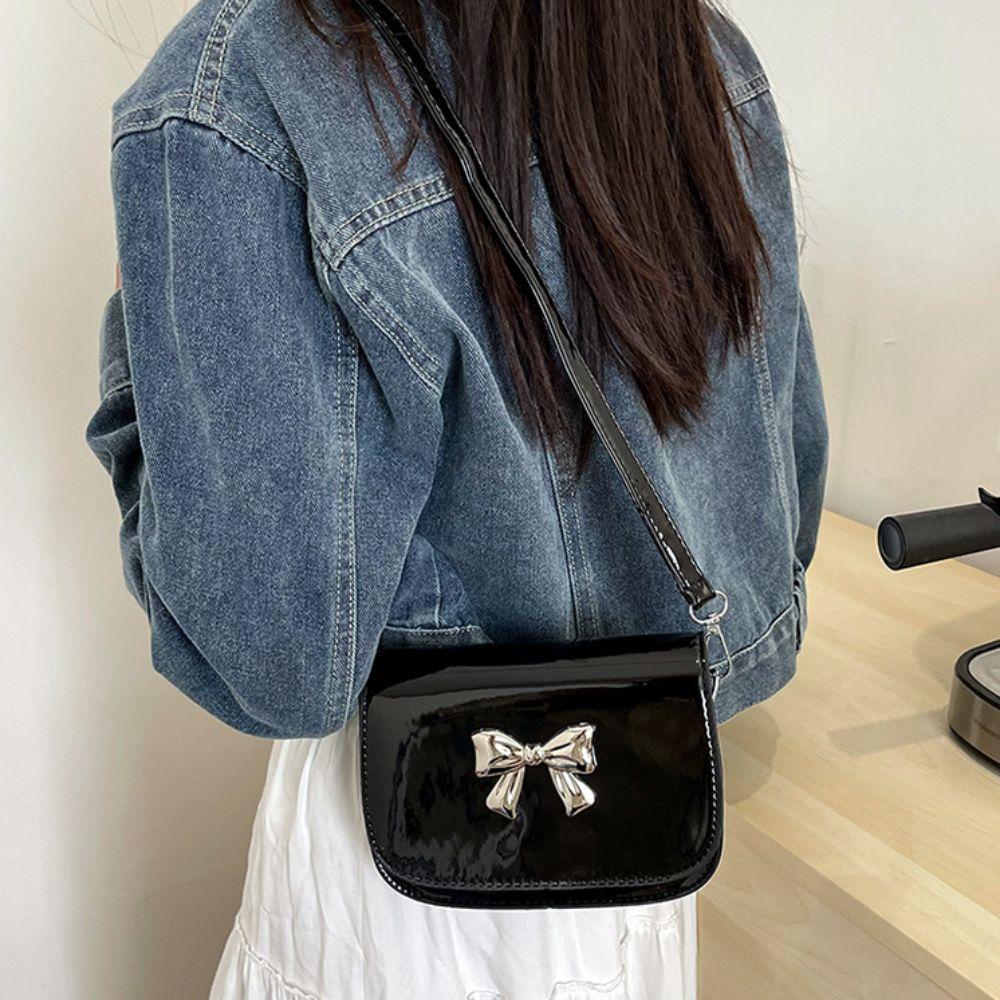 New Design Bowknot Armpit Bag Leather Y2k Small Handbag Fashionable Bow Crossbody Bag Women