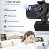 2K Ultra HD USB Webcam with Microphone for Online Classes & Live Streaming, Driver-Free, Noise Reduction, Rotating Autofocus