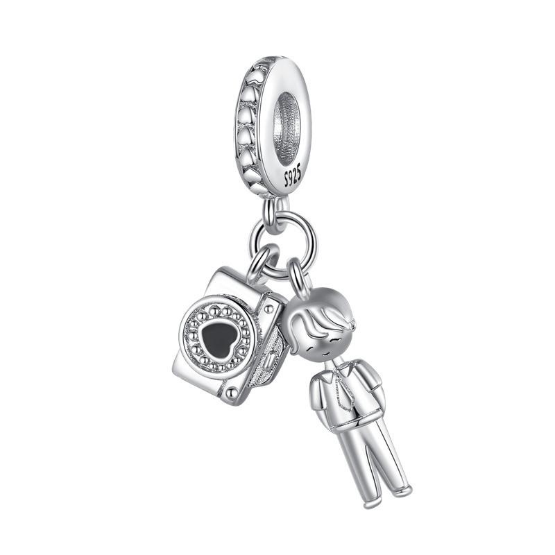 925 Silver Sunflower Butterfly Flower Heart Charm for 3mm DIY Bracelet, Beautifully Beaded DIY Fashion Maker Gifts