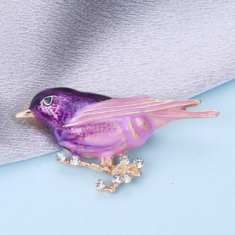 Blucome Милая красочная брошь в виде ветки птицы, эмалированная женская брошь для костюма, сумки, булавки, ювелирные изделия, подарки на Новый год