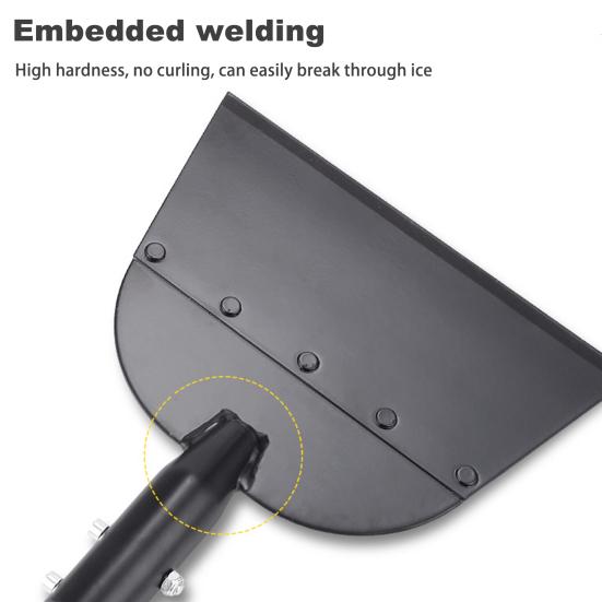 Плоская лопата для снега, скребок для льда, 55 дюймов, стальной измельчитель снега и льда с 3-секционной ручкой, инструмент для удаления льда с газона, кромки подъездной дороги, прополки