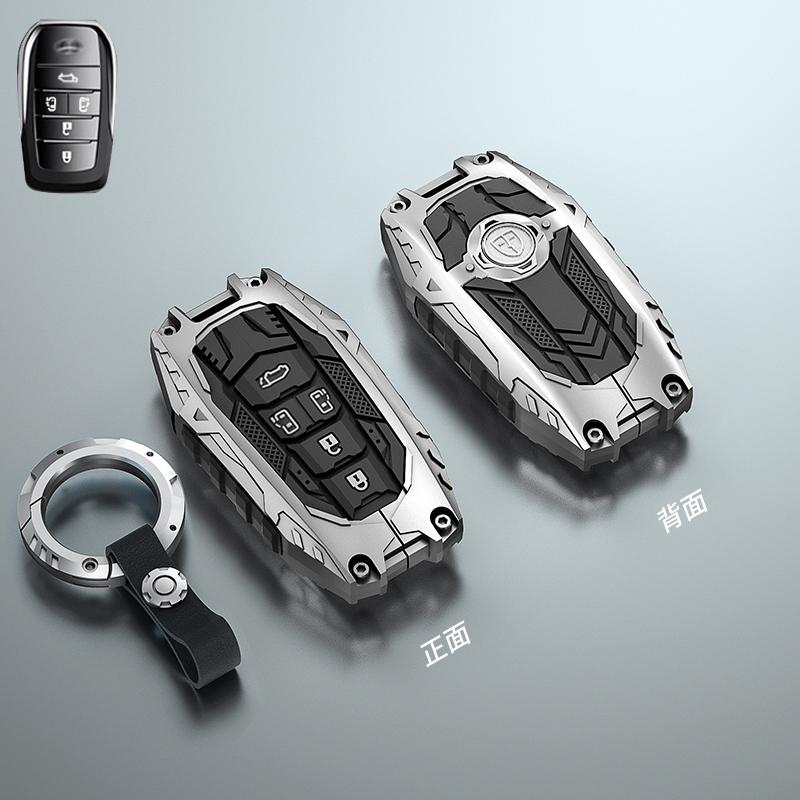 For 5EHG Mark X Corolla RAV-4 Prado Carola 2 3 4 5Buttons Armor design Galvanized Alloy Silicone splicing Car Key Cover Case JHE3