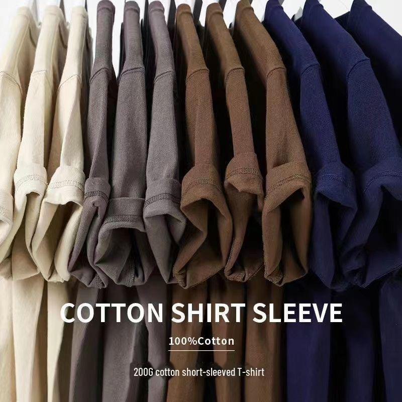 Футболка свободного кроя из чистого хлопка в стиле ретро, повседневный стиль с короткими рукавами