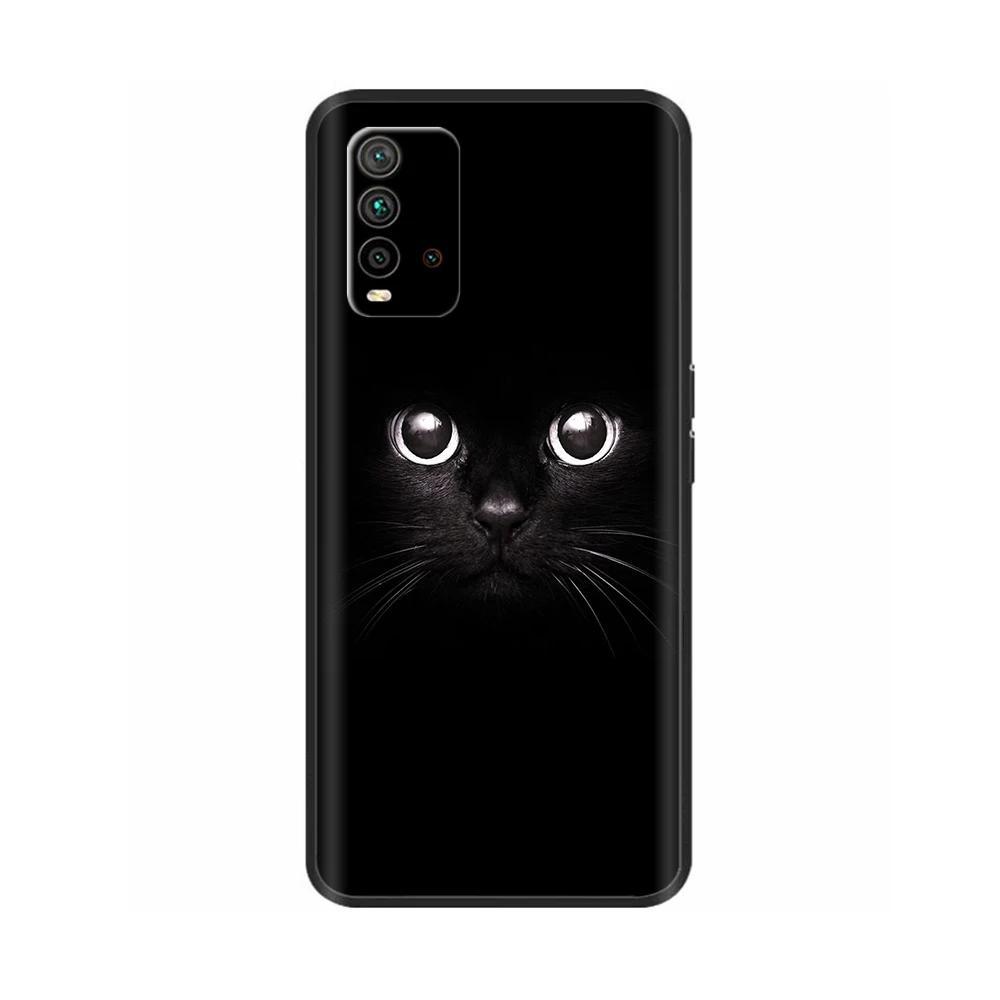 For Redmi 9T Case Silicone Back Cover Phone Case for Xiaomi Redmi 9T Redmi9t 9 T Soft Cases Fundas Para Bumper Coque Cat Flower