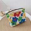 Durable Floral Large-Capacity Women's Cosmetic Bag with Zipper