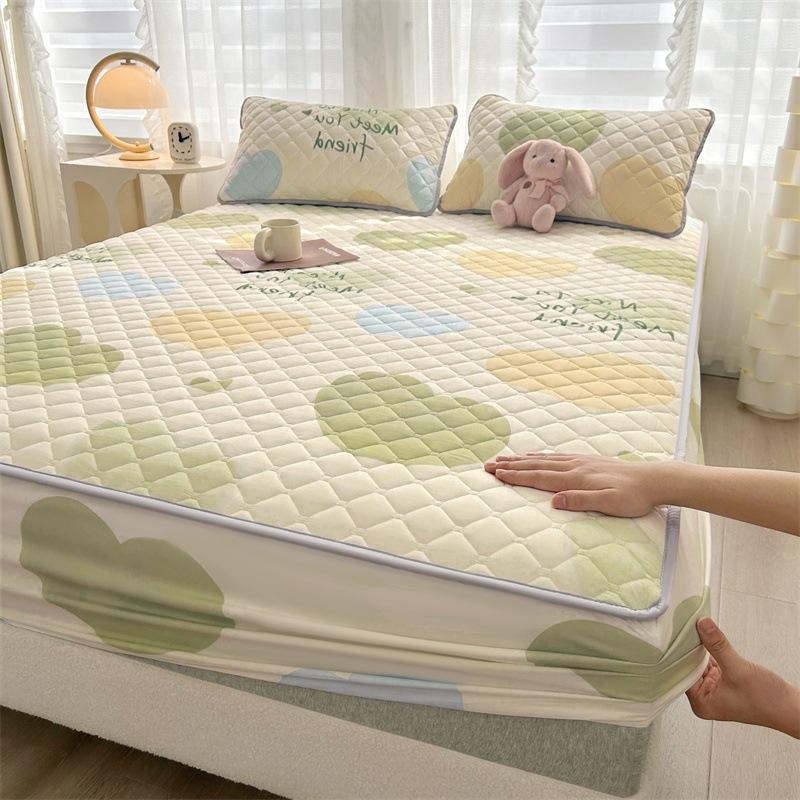 Антибактериальный комплект из трех предметов из хлопка и сэндвича. Утолщенное хлопковое покрывало, матрас с хлопковым нескользящим защитным чехлом Simmons.