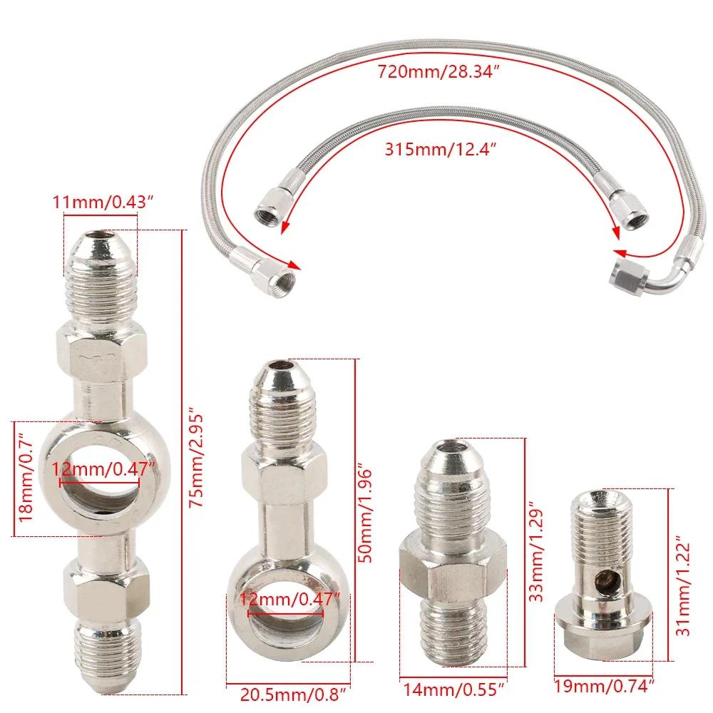 High-performance Turbo Oil Feed Line Kit For Subaru AVCS Mitsubishi TD04 TD05 TD06 02-06 WRX Engine Parts