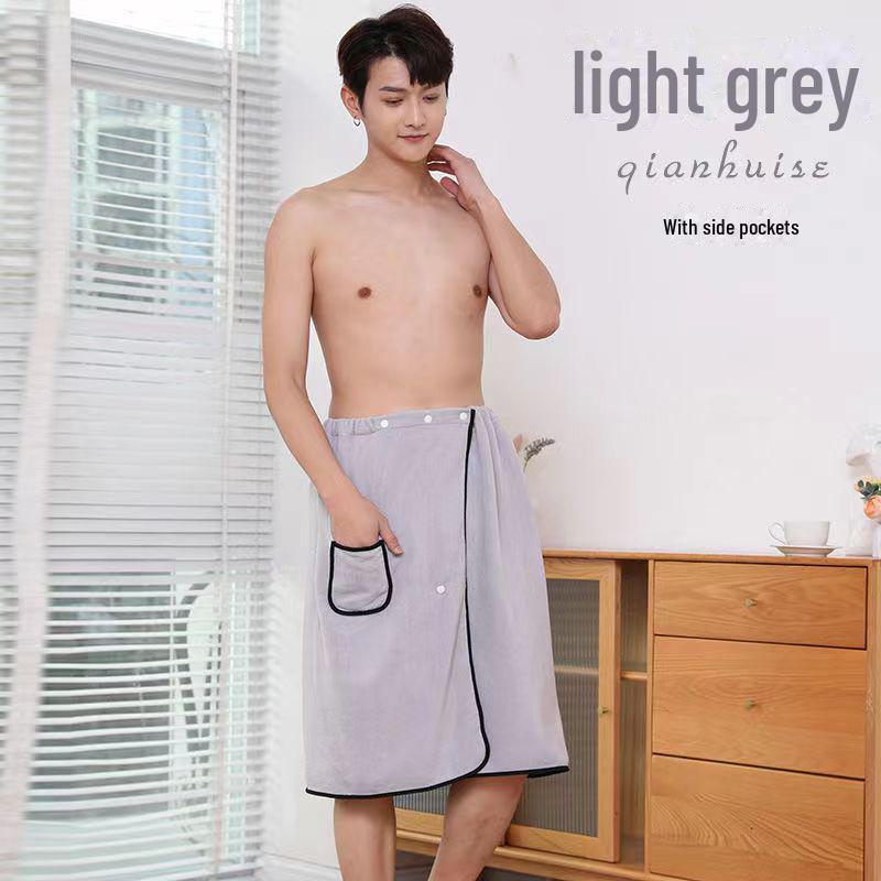 Большое мужское банное полотенце и юбка — впитывающий, плотный и не оставляющий волос халат для взрослых