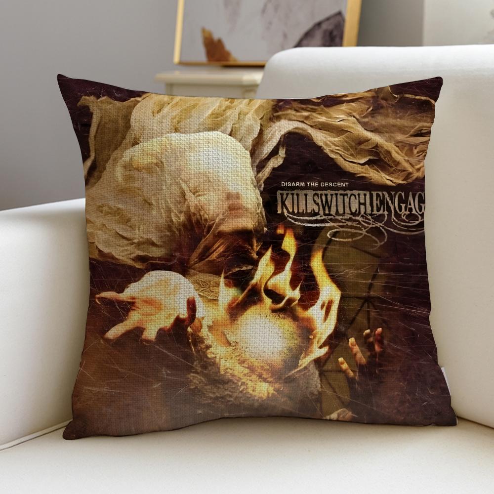 Metal KKillswitch EngageS Cushion Cover Breathable and skinfriendly linen pillowcase square removable and washable cushion