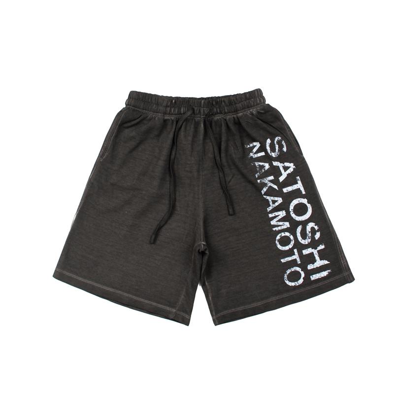 LUXEON High Street T Shirt Classic Retro Letter Wash Distressed Print Shorts Men Women Same Style Shirts Short -pants