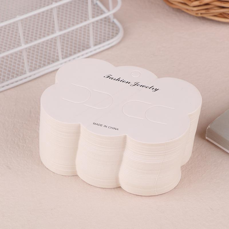 100Pcs Cute Headband Hair Clips Jewelry Display Card Blank Kraft Paper Card Hairclip Price Tag Hairpin Packaging Cardboard Holde