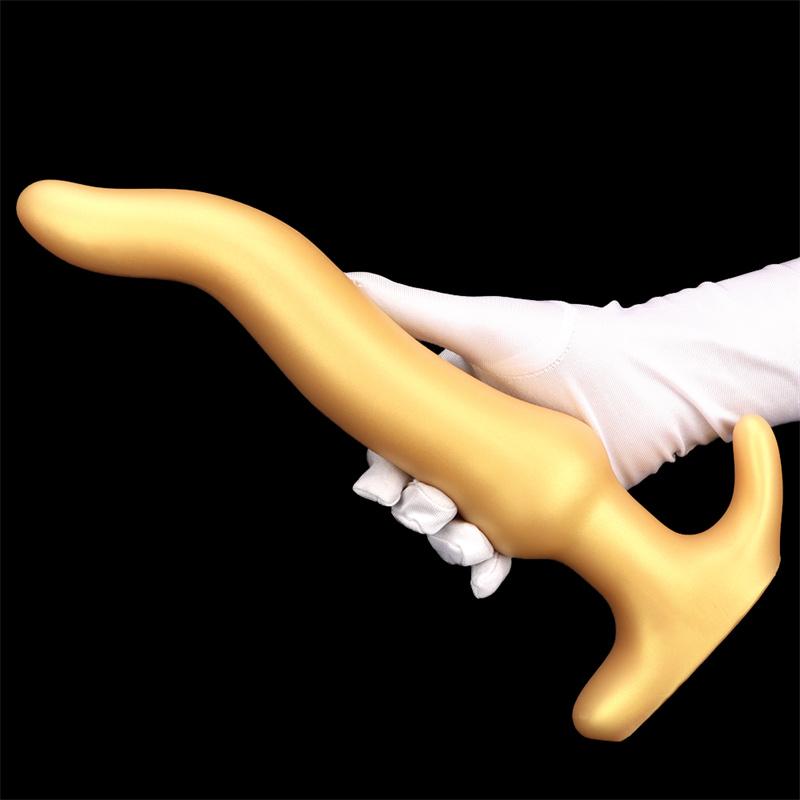 Золотые силиконовые анальные пробки для жопы, удлиненные, глубокие анальные пробки, расширенный анальный клуб, женская мастурбация