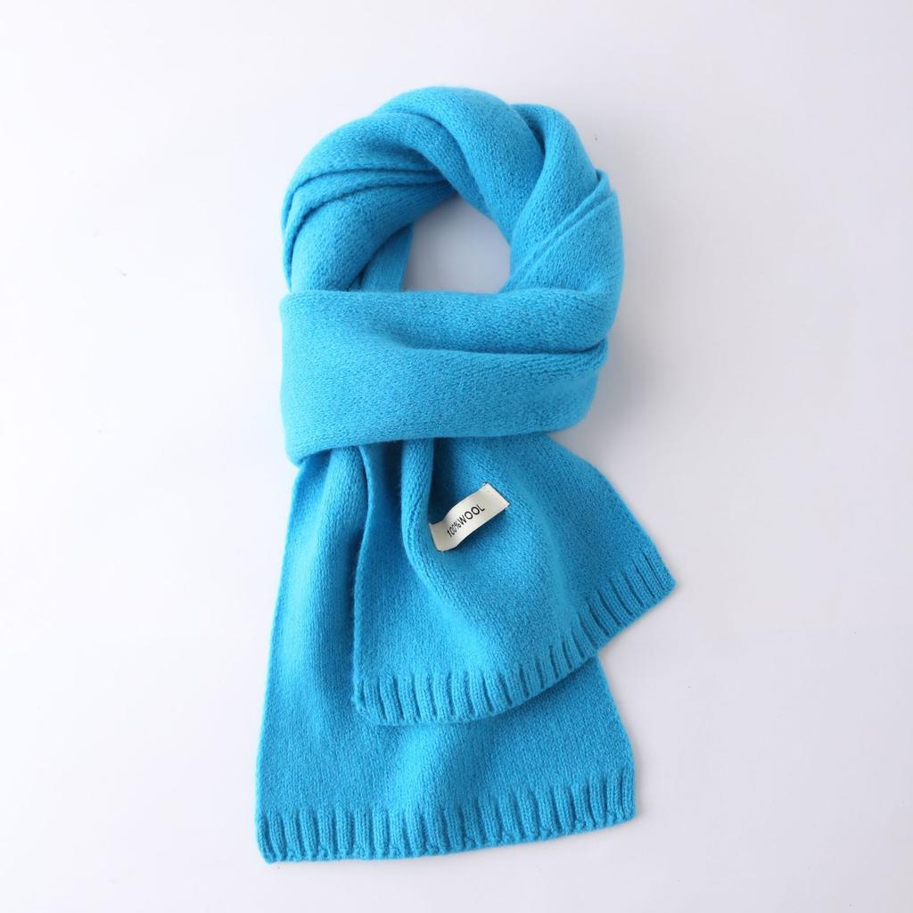 Australian 100% Wool Scarf New Solid Color Winter Warm Knit Neck Warmer For Men And Women Cashmere Scarves