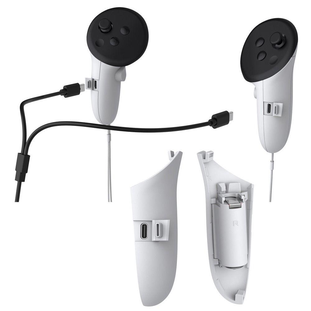 Перезаряжаемые накладки-грипсы для правого и левого контроллеров, крышка батарейного отсека для VR-гарнитуры Meta Quest 3/3S