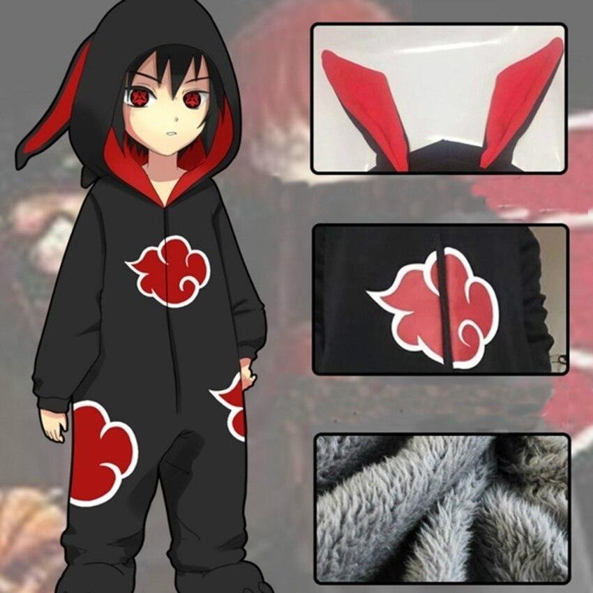 Наруто Акацуки аниме пижамы Учиха Итачи Хэллоуин косплей костюм кигуруми комбинезоны для взрослых фланелевая домашняя одежда для сна