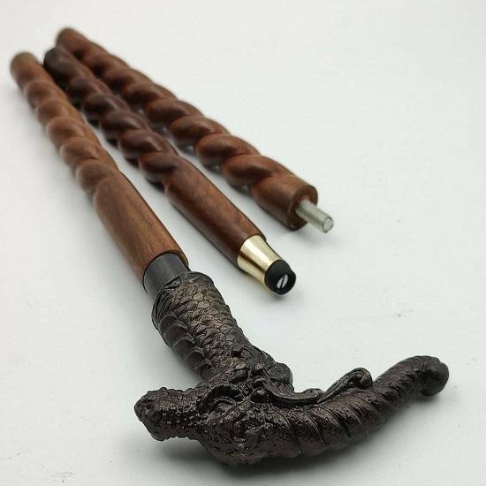 Старинная металлическая ручка в виде головы дракона, деревянная трость для ходьбы, подарочный предмет, новый