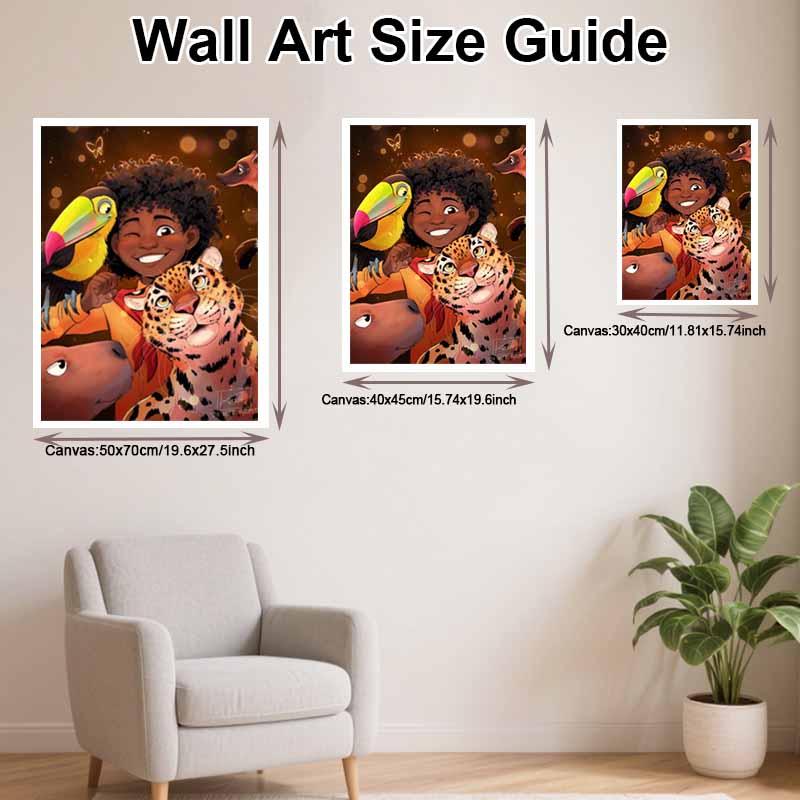 Disney diamond painting full drill 5D jungle animals with boy diamond art home decoration creative handicrafts