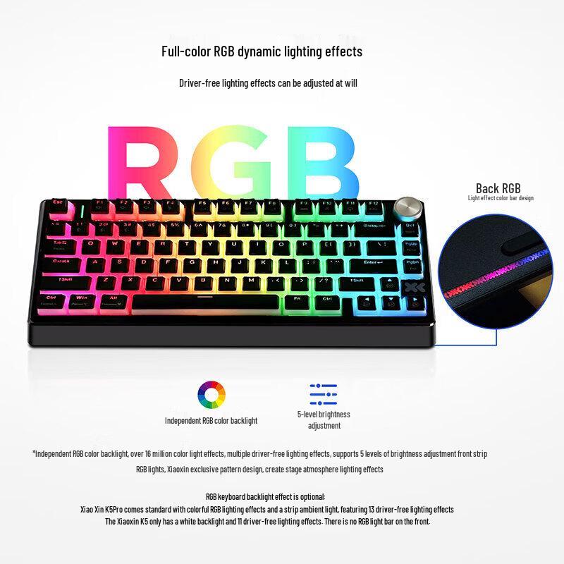 Lenovo Xiaoxin K5 Pro Tri-Mode Wireless RGB Mechanical Keyboard