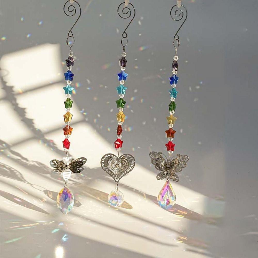 Handmade Butterfly Prism Pendant Exquisite Window Hanging Suncatchers Decor Accessories