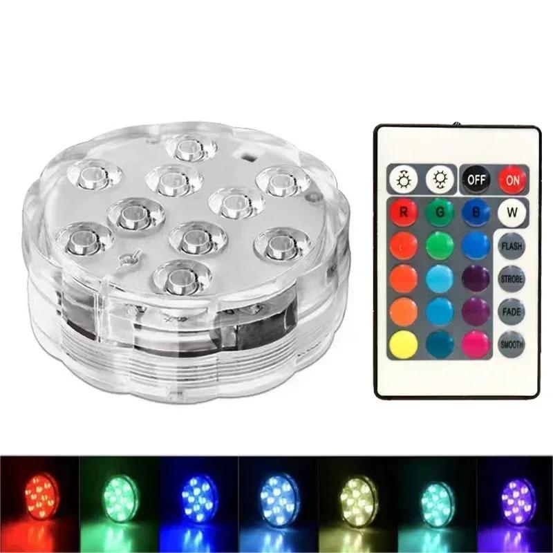 Pool Light With Remote Control Operated Pond Lights,IP68 Waterproof Submersible Led Lamp,16Color Shower Bathtub Underwater