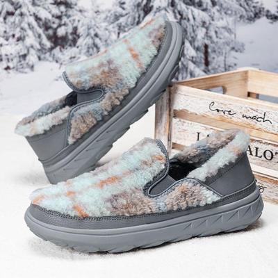 Мужская и женская зимняя обувь с мехом, мужские мокасины, тапочки, короткие, плюшевые, для дома, теплая, повседневная обувь, пушистая обувь