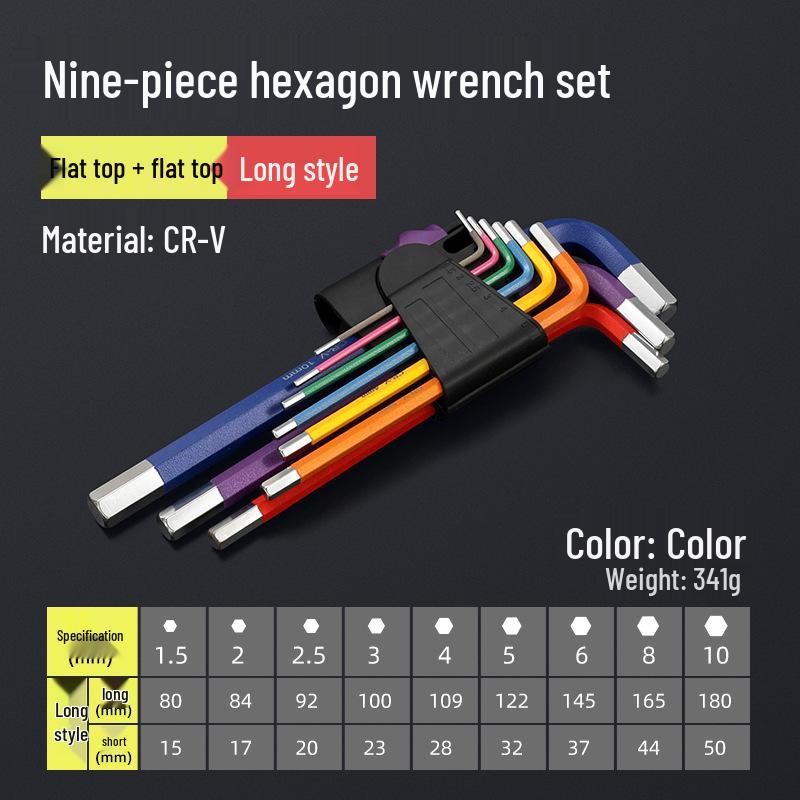 Промышленный набор цветных шестигранников Bangyuan (1.5-10ММ)