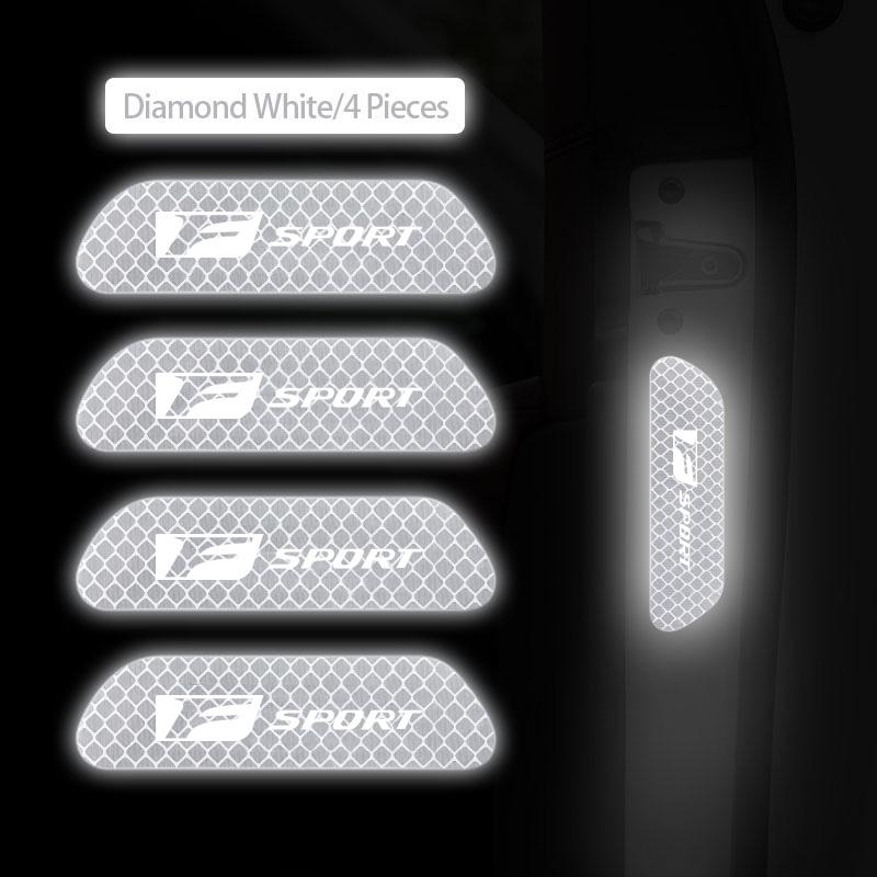 4Pcs Car Safety Warning Decal Night Reflective Mark Stickers For Lexus F-SPORT ES RX NX LS UX LM LX GX LC RZ IS CT GS RC HS SCBD6
