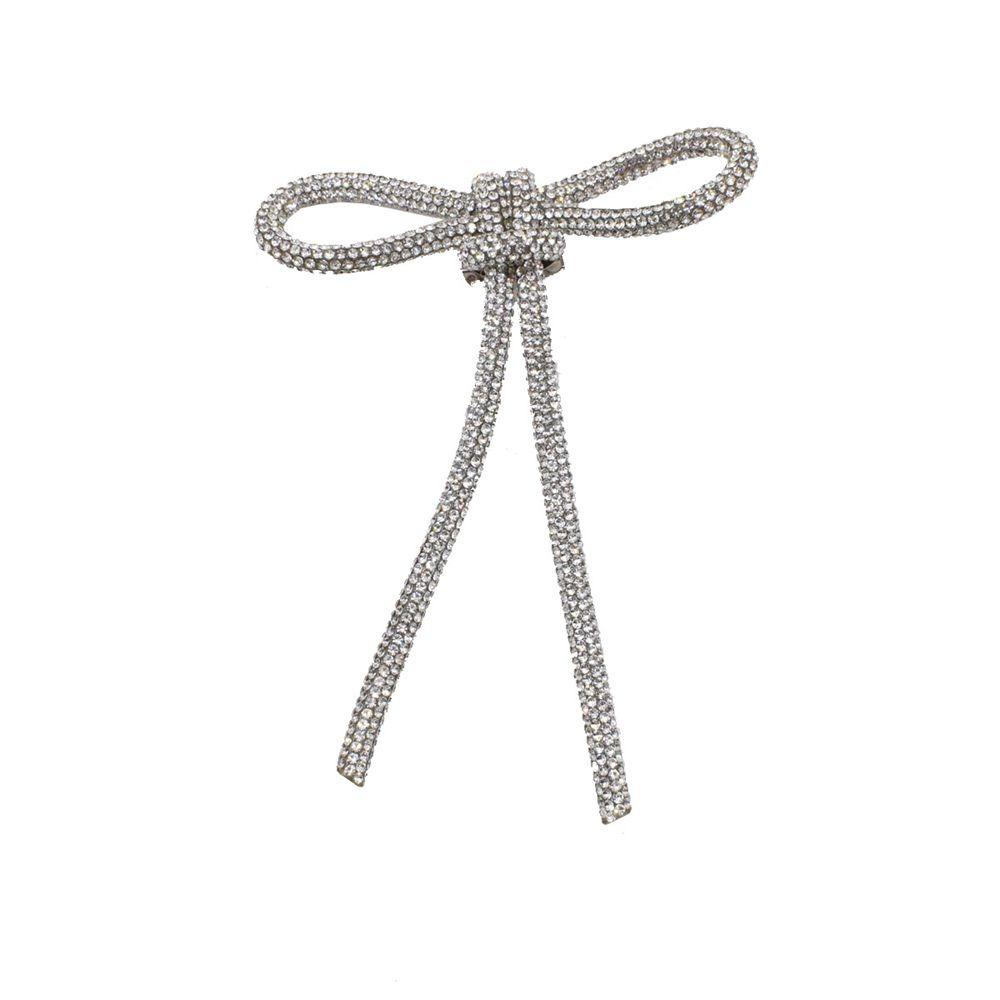 Exquisite Crystal Bow Brooches Sparkly Fashion Suit Accessories Gift Rhinestone Pin Women