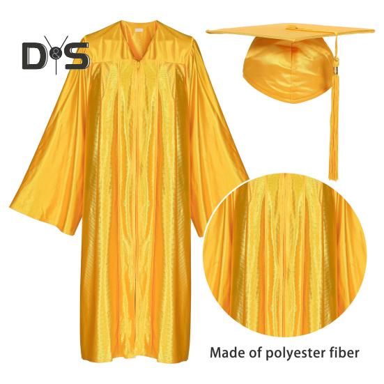 1 комплект, унисекс, выпускной халат, шапка, передняя молния, свободный V-образный вырез, свободная кисточка, бирка на год, колледж, бакалавр, доктор, магистр, выпускная церемония, кепка