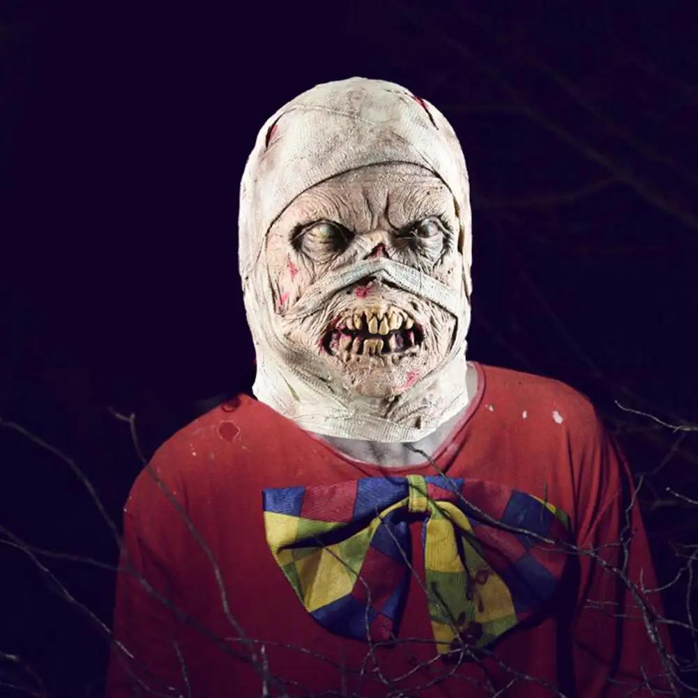 Latex Halloween Face Cover Horror Ghost Zombie Mummy Super Goblin Headgear Party Decoration Accessories Supplies