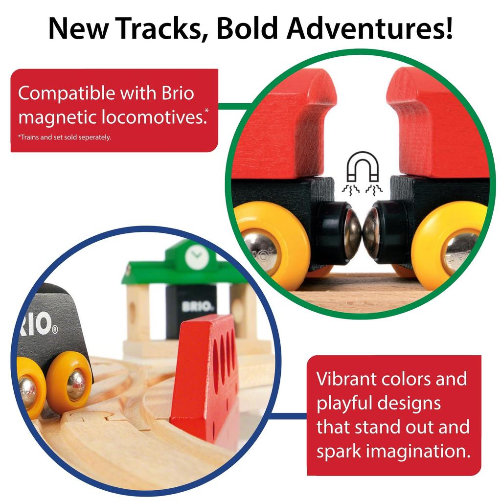 BRIO Add-On Rail Set 1 (33401) for ages 3 and up. [Toy, Wooden Toy, Wooden Rail, Gift (Birthday/Christmas)]