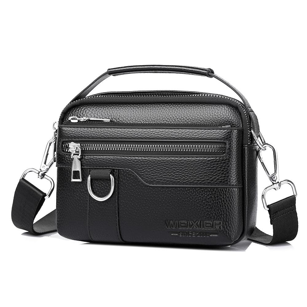 WEIXIER Мужская кожаная сумка-мессенджер Водонепроницаемая сумка через плечо Сумка-портфель Сумка-планшет Дорожная рабочая сумка