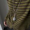 PU Leather Pinecone Pendant Necklace Long Chain Sweater Chain Fashion Rope Chain Necklace  Jewelry