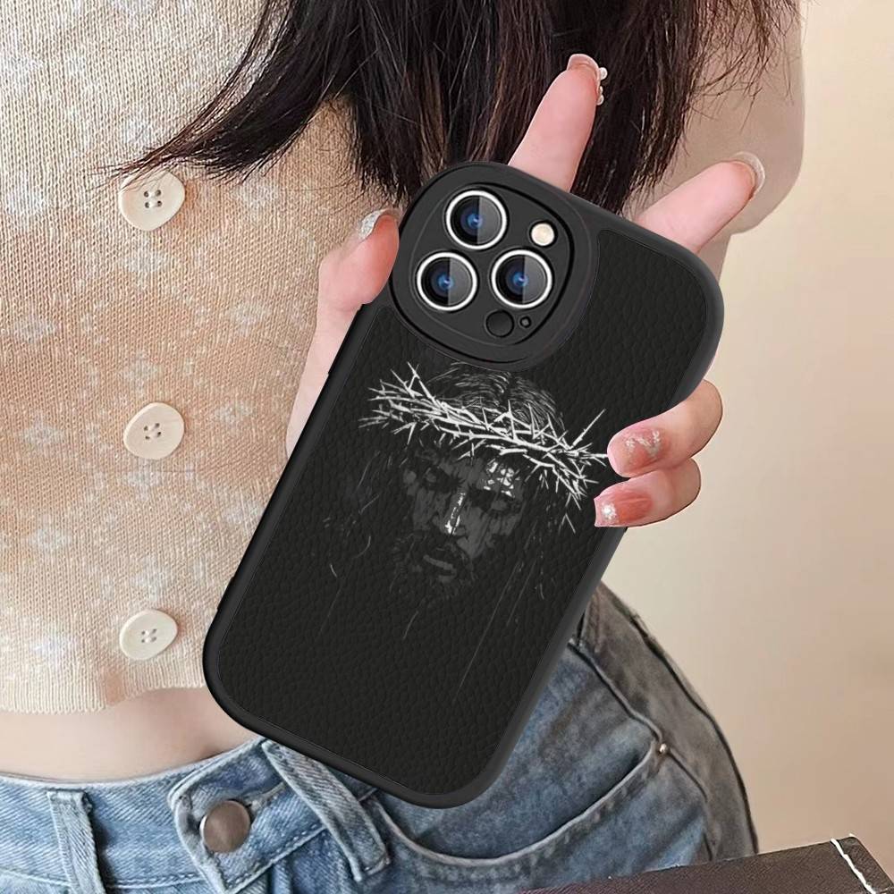 Чехол для телефона из ПУ кожи "Сын Божий Иисус" Для IPhone 16 15 14 13 12 11 Pro Max Plus Задняя крышка Fundas