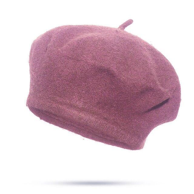 Women Girl Beret Warm Wool Winter Beanie Hat Cap Vintage Plain Beret Hats Solid Color Elegant Lady Winter Caps Dropshipping