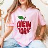Big Apple New York Graphic Tee Red Typography Urban Minimalist Souvenir Gift Unisex Unisex Shirt Cotton Breathable Summer Shirt