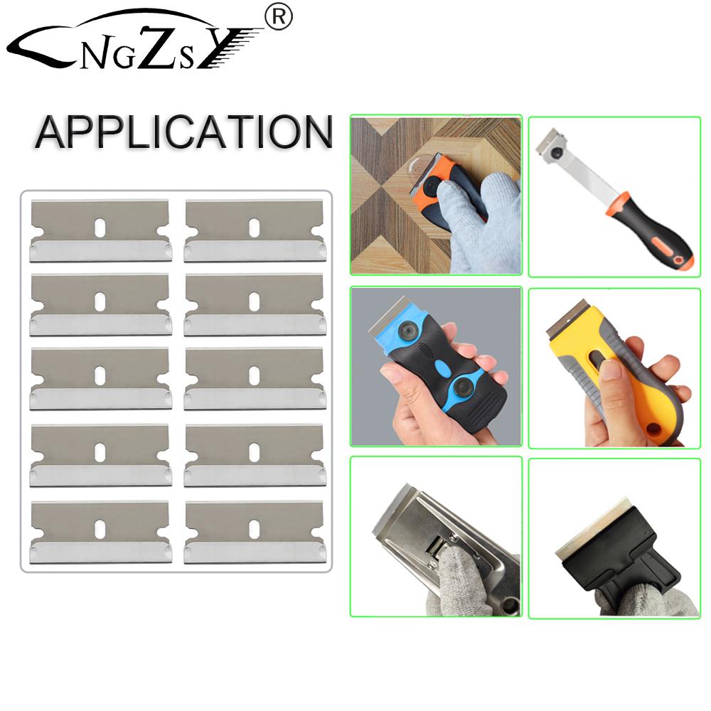 Car Paint Decals Scraper Razor Blades Glass Glue Sticker Remover Replacement Blades Carbon Steel Blade Car Tinting Tool
