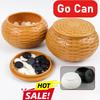 2Pcs International Go Can Simulation Grass Woven Chess Box Black White Chess Piece Storage Jar Practice Competition Beginner Dry