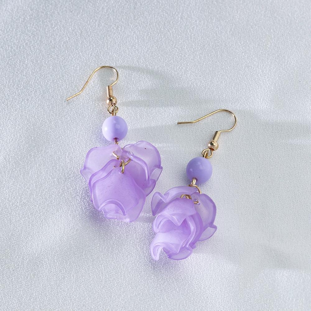 Pinkdudu Модные Простые Серьги-кисточки с красными цветами Сладкие Акриловые Сплавные Висячие Серьги для Женщин Ювелирные Подарки PD725