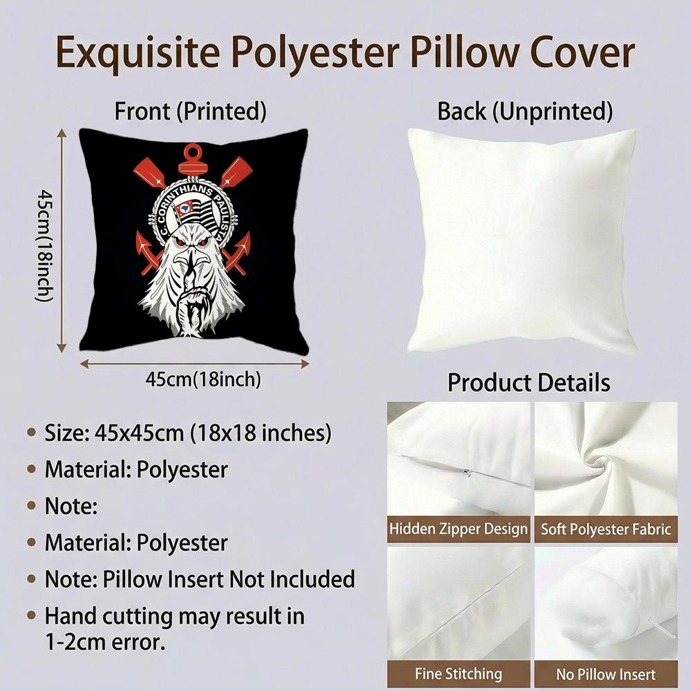 Sport Club Corinthians Paulista Cushion Cover Cushion Cover Set 4Pcs 50X50 45X45 40X40 Pillowcase Decorative Sofa Home Decor