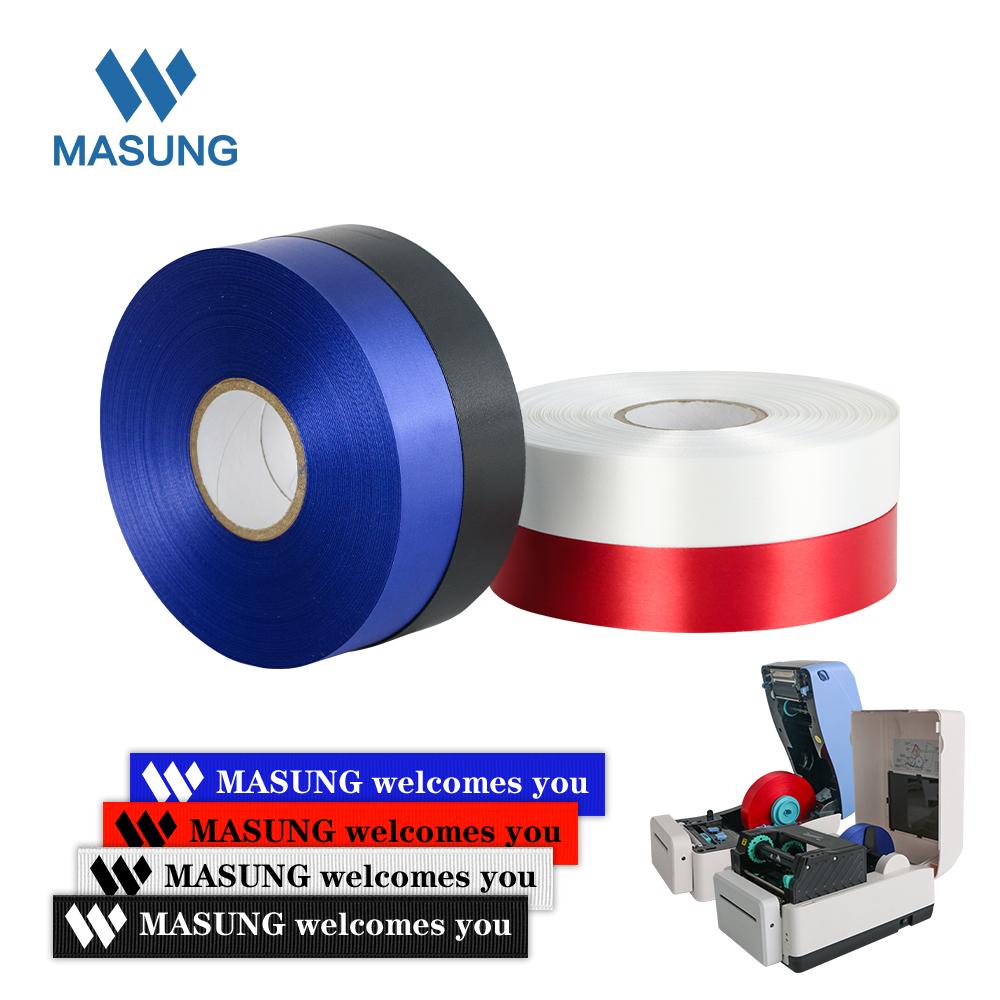 MASUNG 25mm100m Colored Silk Ribbon for Thermal Transfer Wash Label Printers