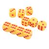 20Pcs 16mm Rounded Corner Dice 6 Sided Game Dice Set for Table Board Games Math Games Yellow Red Dots