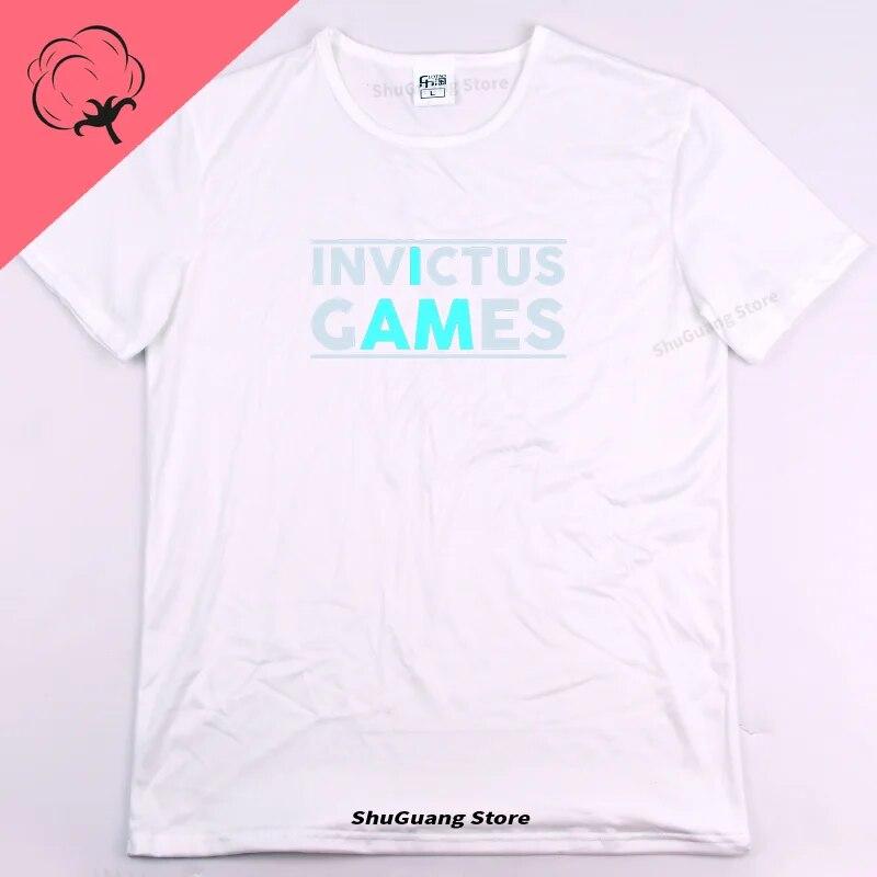 Футболка с принтом I Am Invictus Games, топы, винтажная футболка с буквами и графикой, WoUnisex, одежда, футболка унисекс, хлопковая футболка