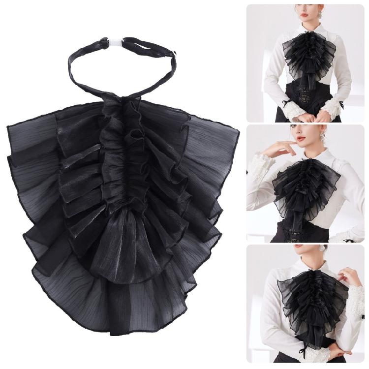 Модный жабо с широкими лацканами, съемный многослойный воротник с оборками, французский дизайн для платьев, блузок, без усилий