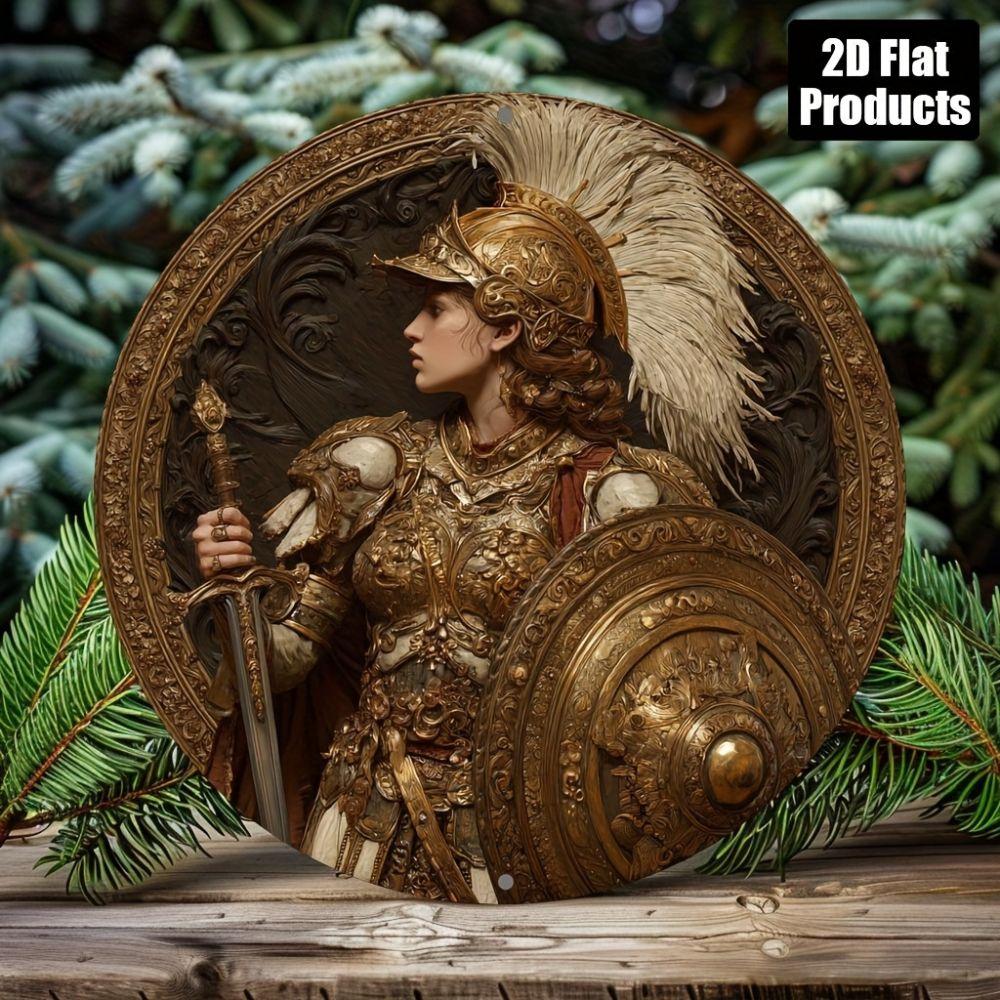 Круглая металлическая эмблема средневекового рыцаря 20 см