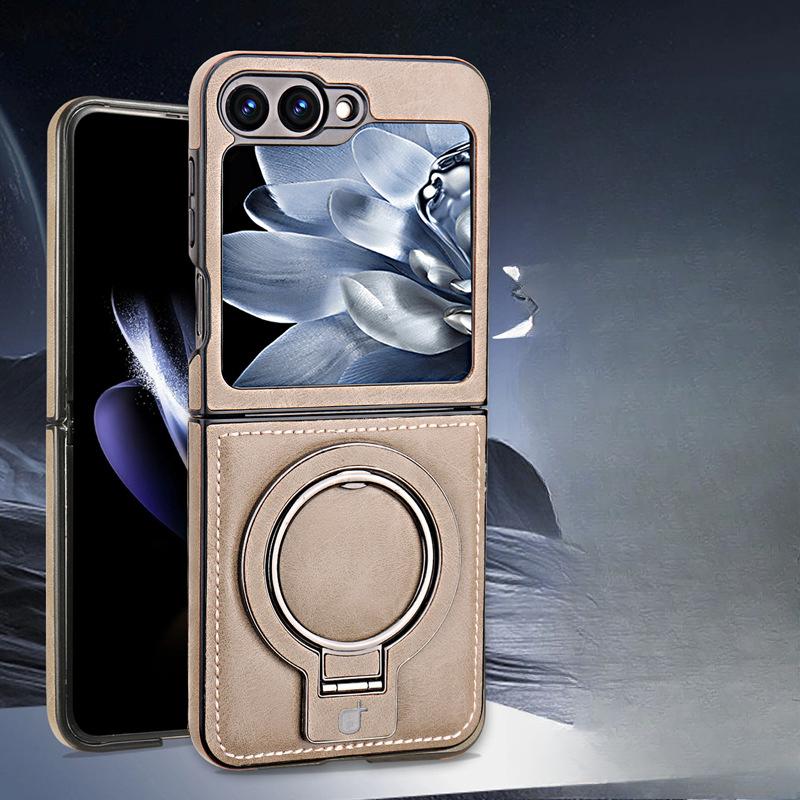 Складной магнитный держатель на присоске Подходит для чехла для мобильного телефона Samsung ZFlip5 Бизнес Zflip6 Ударопрочный Полностью закрывающий 3/4 поколение 5 Кожаный чехол