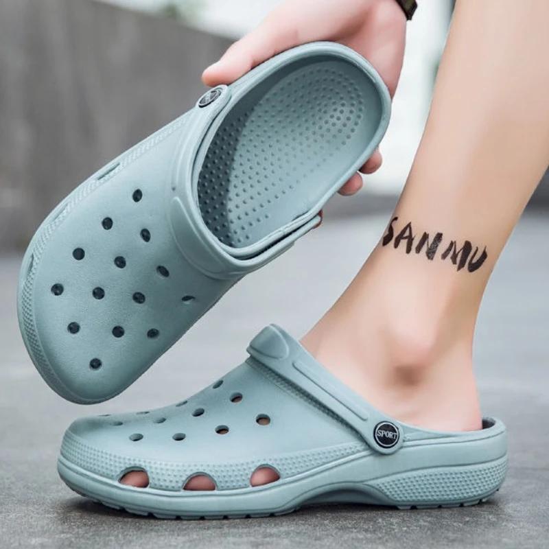 Модные шлепанцы Мужская обувь Мюли Мягкая ЭВА с отверстиями Сабо Платформа Полумужские тапочки 2025 Модный дизайнер Роскошные Высокое качество Стильные шлепки